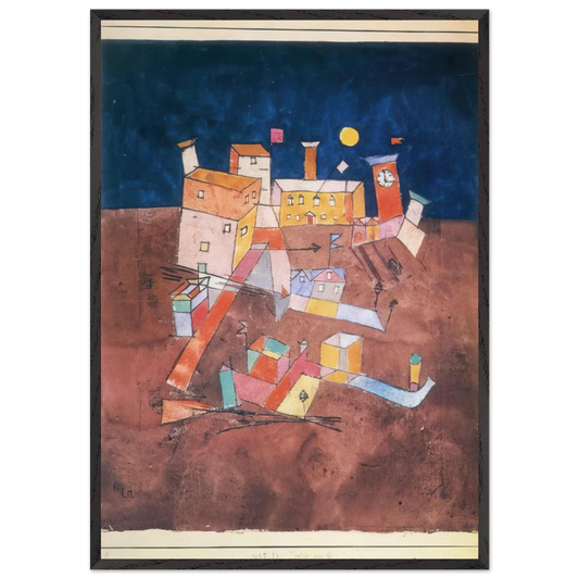 PART OF G 1927 - Paul Klee 70x100 cm / 28x40 inches Framed Art Print – Black Wooden Frame