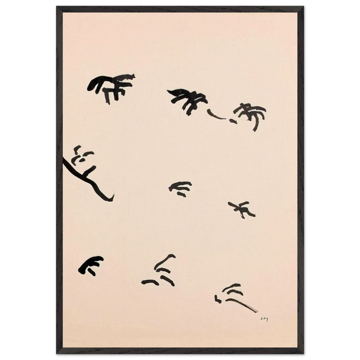 Mouvement - 1950 - Henri Michaux 70x100 cm / 28x40 inches Framed Art Print – Black Wooden Frame