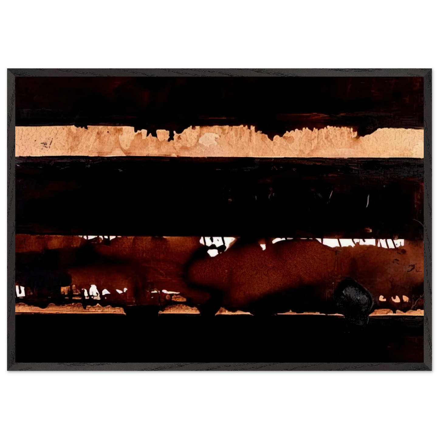 B-Walnut Stain - 2004 - Pierre Soulages Framed Art Print – Black Wooden Frame - Default Title - -Framed Art Print