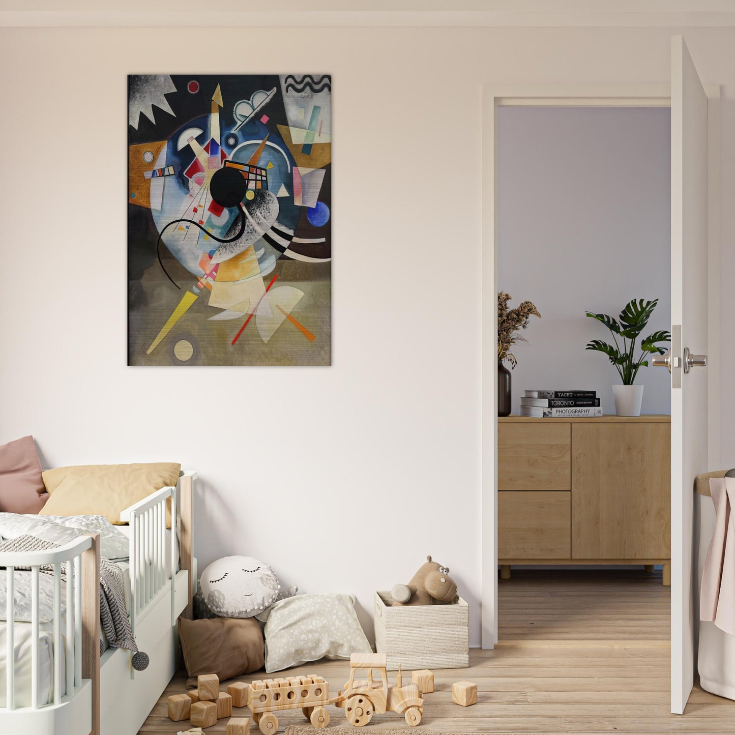 A CENTRE 1924 - Wassily Kandinsky Brushed Aluminum Print - 70x100 cm / 28x40 inches | Wassily Kandinsky Aluminum Print | Wassily Kandinsky Prints