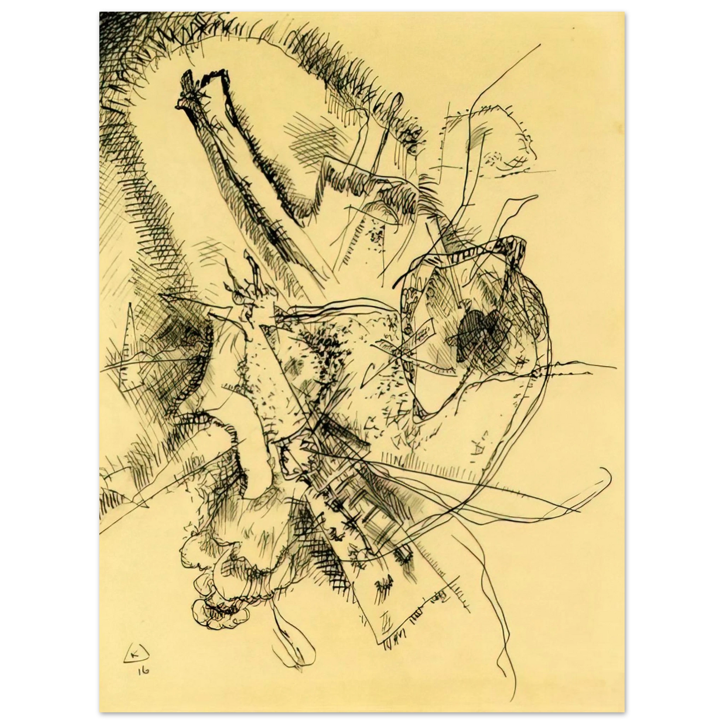 Wassily Kandinsky - DRAWING FOR ETCHING II 1916 Fine Art Poster - Default Title