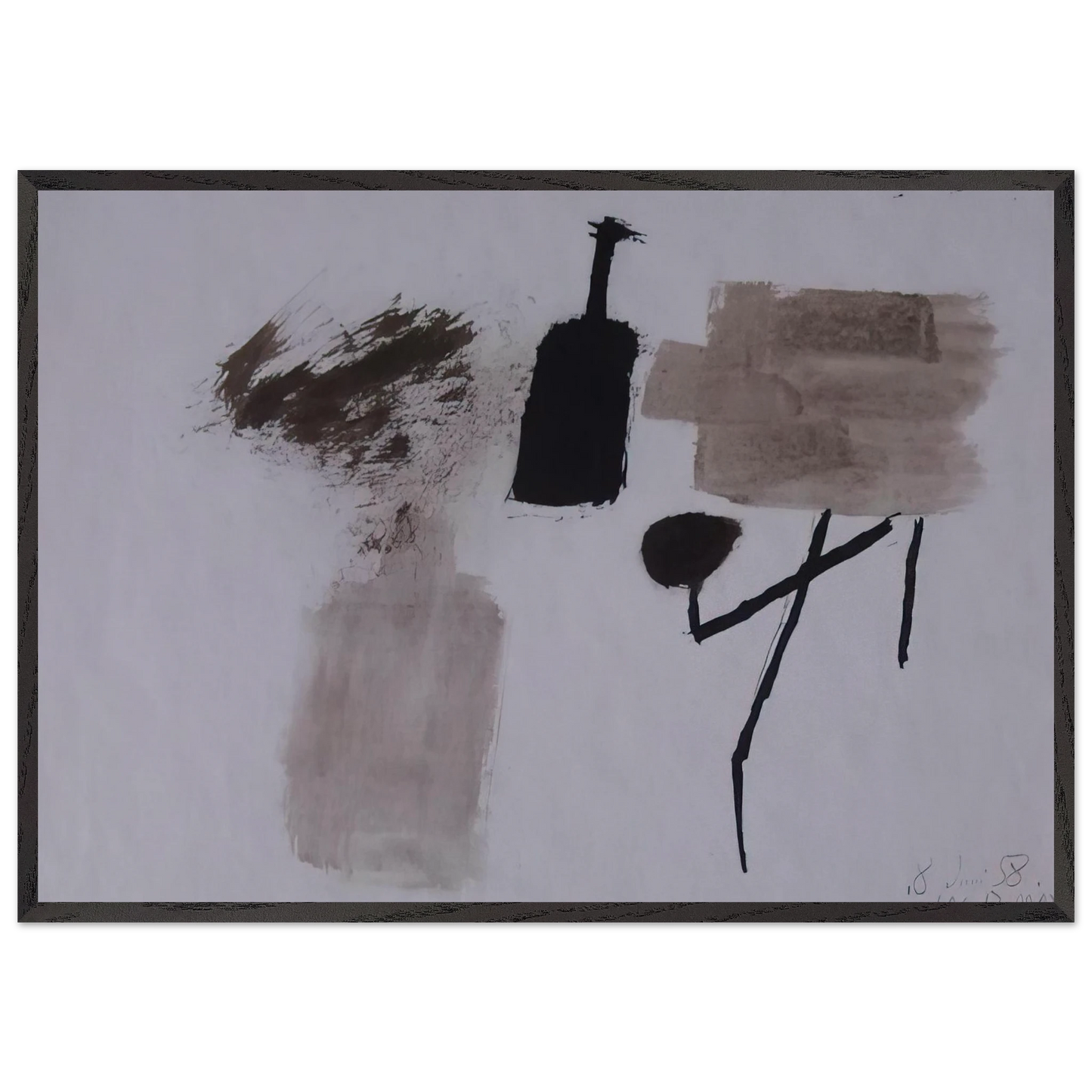 8758 - Julius Bissier Framed Art Print – Black Wooden Frame - Default Title - -Framed Art Print