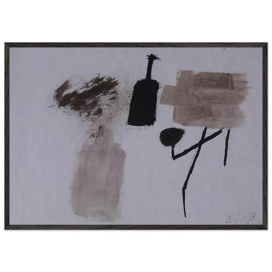 8758 - Julius Bissier Framed Art Print – Black Wooden Frame - Default Title - -Framed Art Print