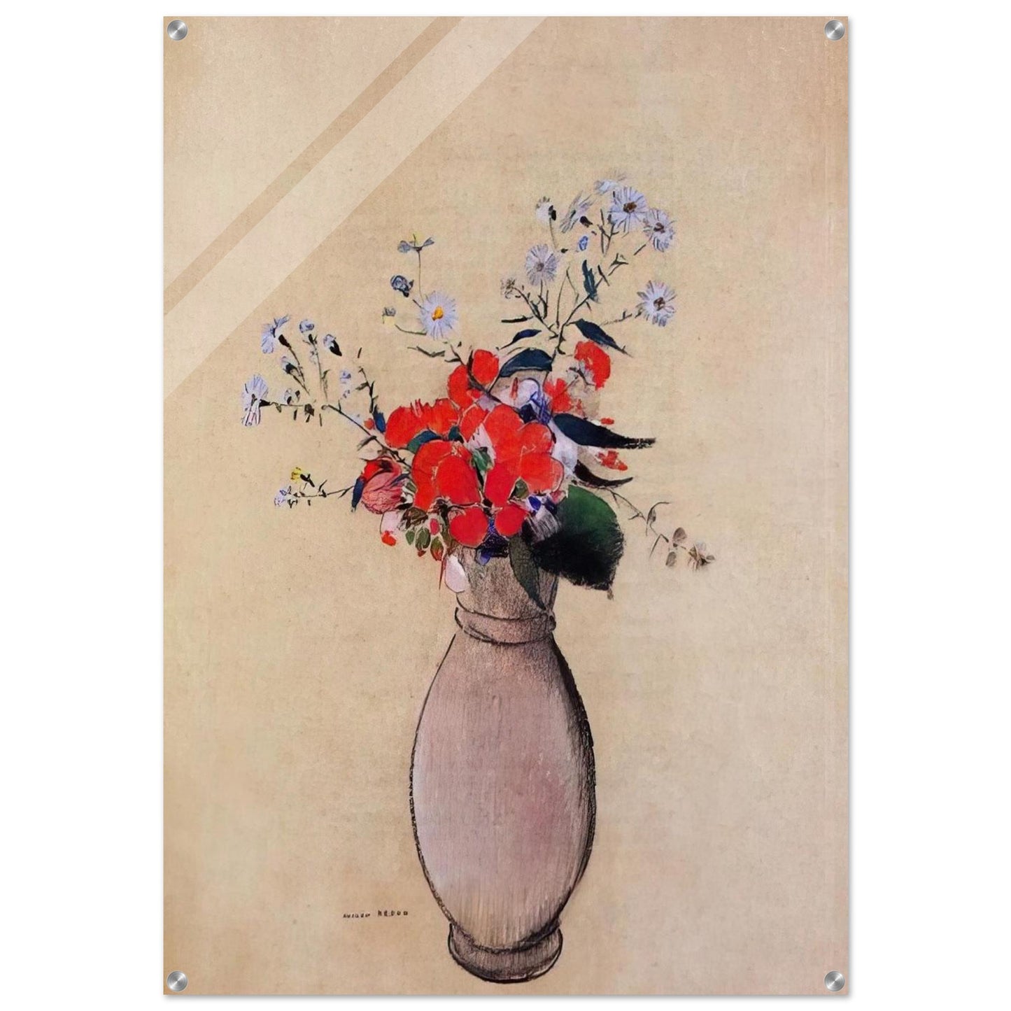 BOUQUET OF FLOWERS 2 - Odilon Redon Acrylic Print - 70x100 cm / 28x40″ inches | Odilon Redon Wall Art | Odilon Redon Prints