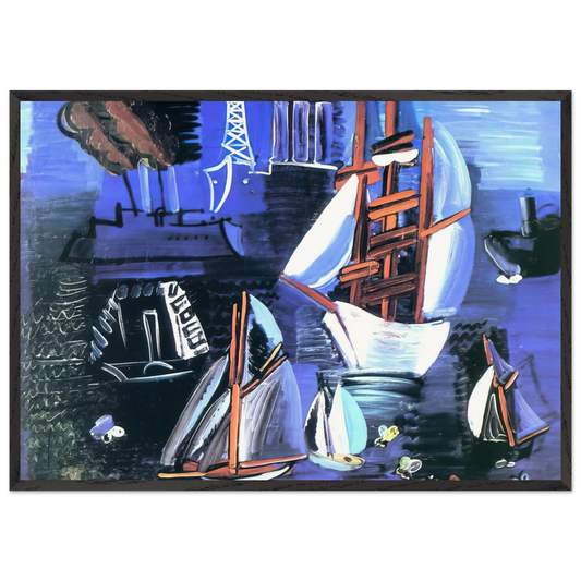 BOATS IN LE HAVRE 1926 - Raoul Dufy Framed Art Print – Black Wooden Frame - Default Title - -Framed Art Print