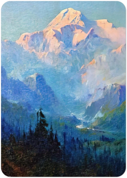 Mount McKinley, Sunset - Romanticism By Sydney Laurence Pack of 10 Post Cards | Sydney Laurence Post Cards | A6 (10.5 x 14.8 cm) - 4.1 x 5.8 inches