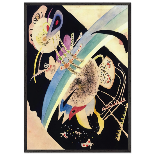 STUDY FOR CIRCLES ON BLACK 1921 - Wassily Kandinsky Framed Art Print – Black Wooden Frame - Default Title - -Framed Art Print