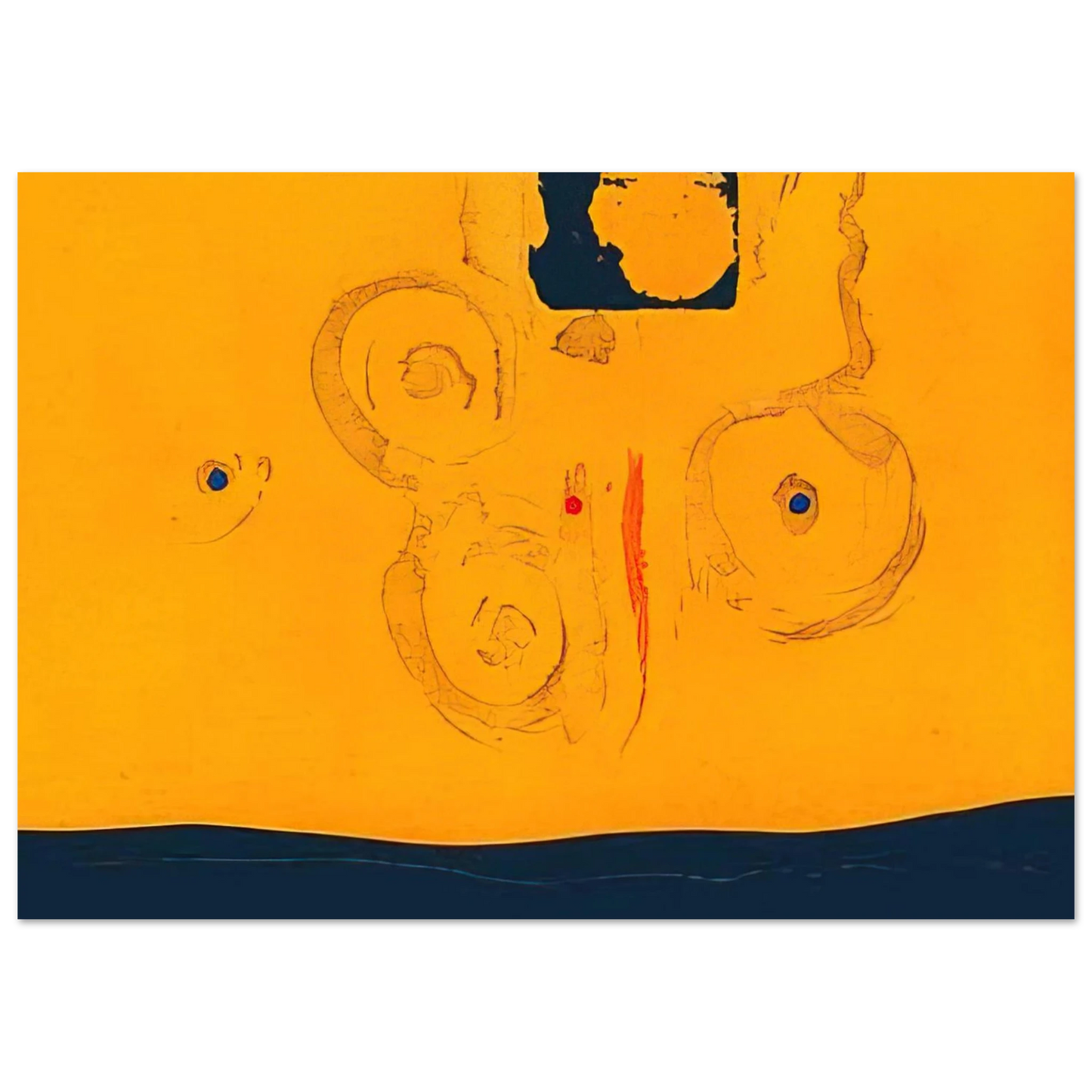 Helen Frankenthaler - Plaza Real - 1988 Wall art - 13x18 cm / 5x7 inches - Premium Wooden Framed Poster With Fine Art Paper - White frame