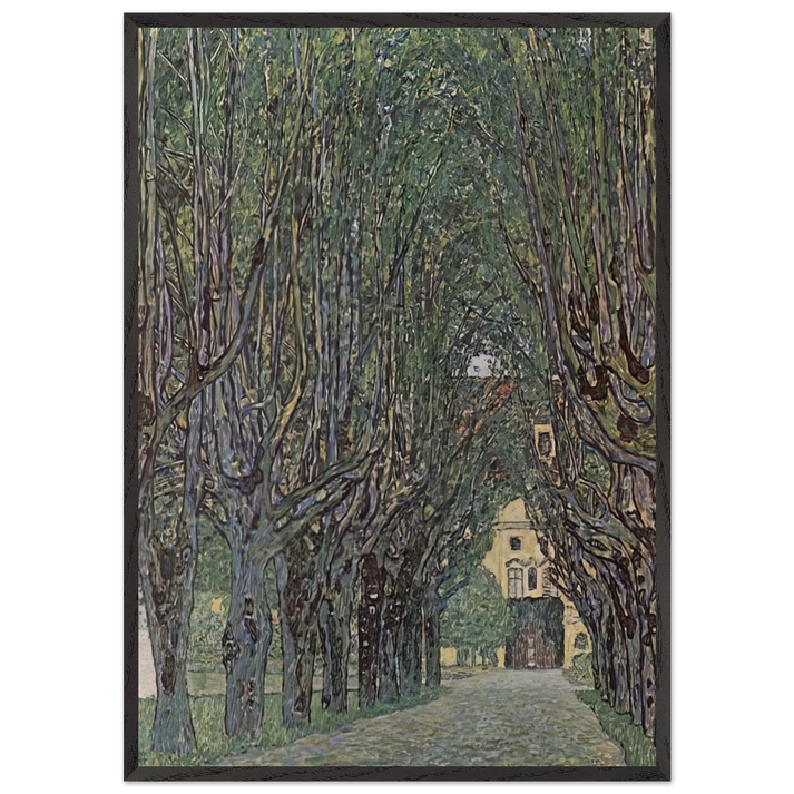 AVENUE OF SCHLOSS KAMMER PARK - Gustav Klimt 70x100 cm / 28x40 inches Framed Art Print – Black Wooden Frame