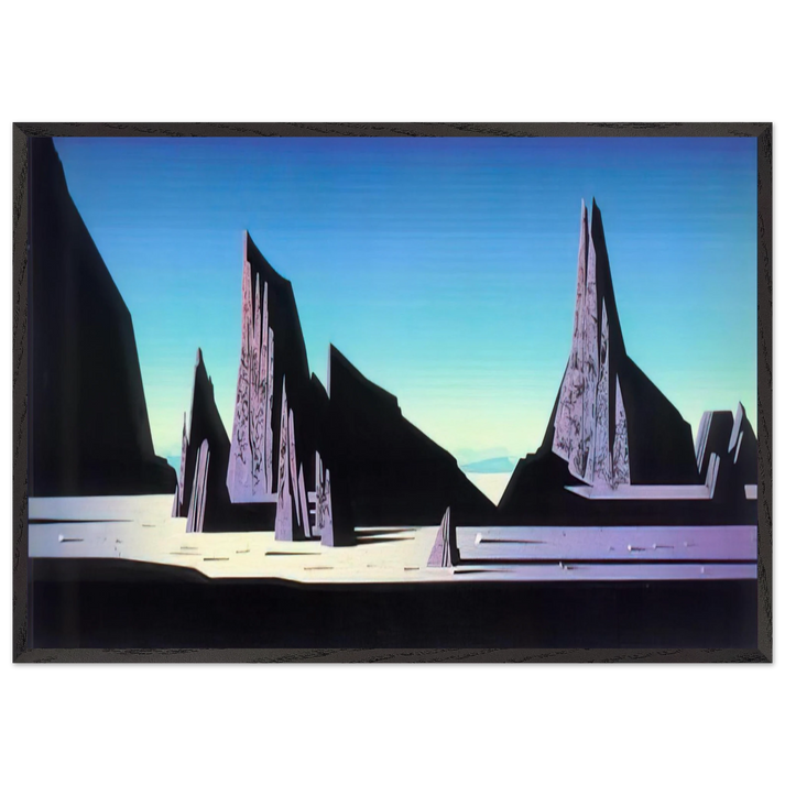 Desert Rocks - Eyvind Earle 70x100 cm / 28x40 inches Framed Art Print – Black Wooden Frame