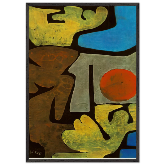 PARK OF IDOLS 1938 - Paul Klee 70x100 cm / 28x40 inches Framed Art Print – Black Wooden Frame
