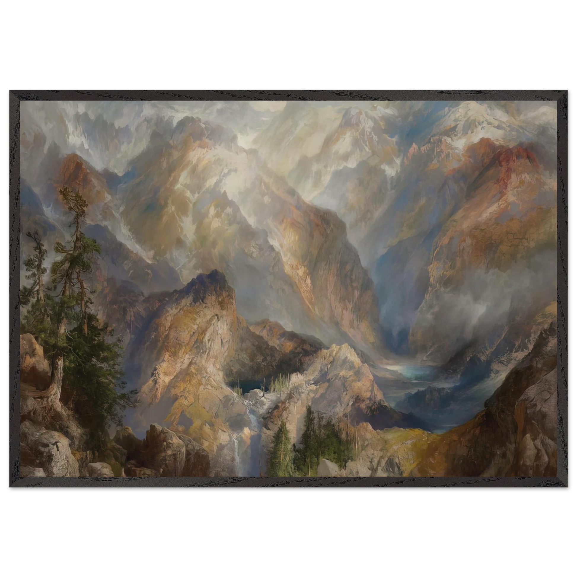 Morning in the Sierras - Thomas Moran Framed Art Print – Black Wooden Frame - Default Title - -Framed Art Print