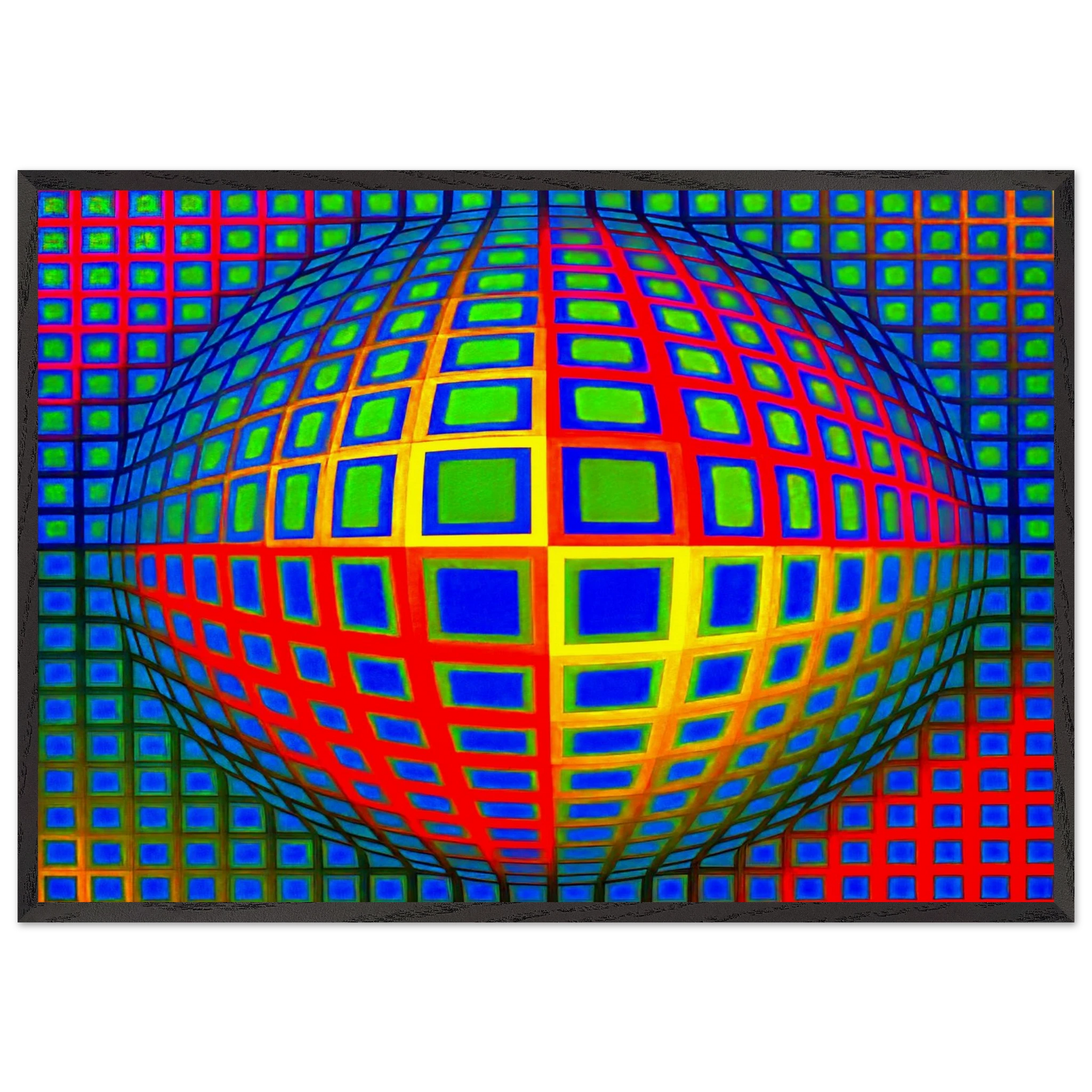 Vega-Nor - 1969 - Victor Vasarely Framed Art Print – Black Wooden Frame - Default Title - -Framed Art Print