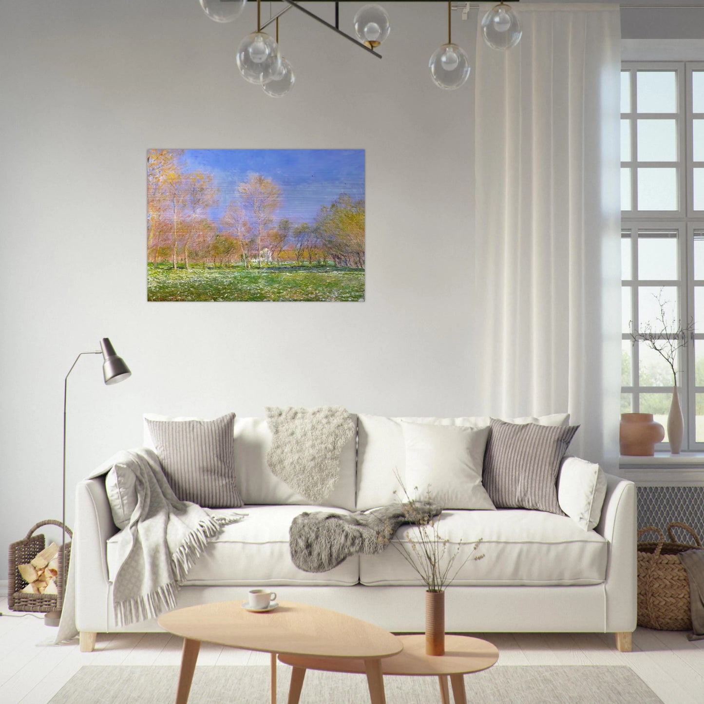 Springtime in Giverny - claude monet Brushed Aluminum Print - 70x100 cm / 28x40 inches | claude monet Aluminum Print | claude monet Prints