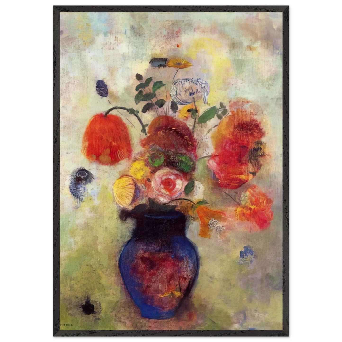 BOUQUET OF FLOWERS 3 - Odilon Redon Framed Art Print – Black Wooden Frame - Default Title - -Framed Art Print
