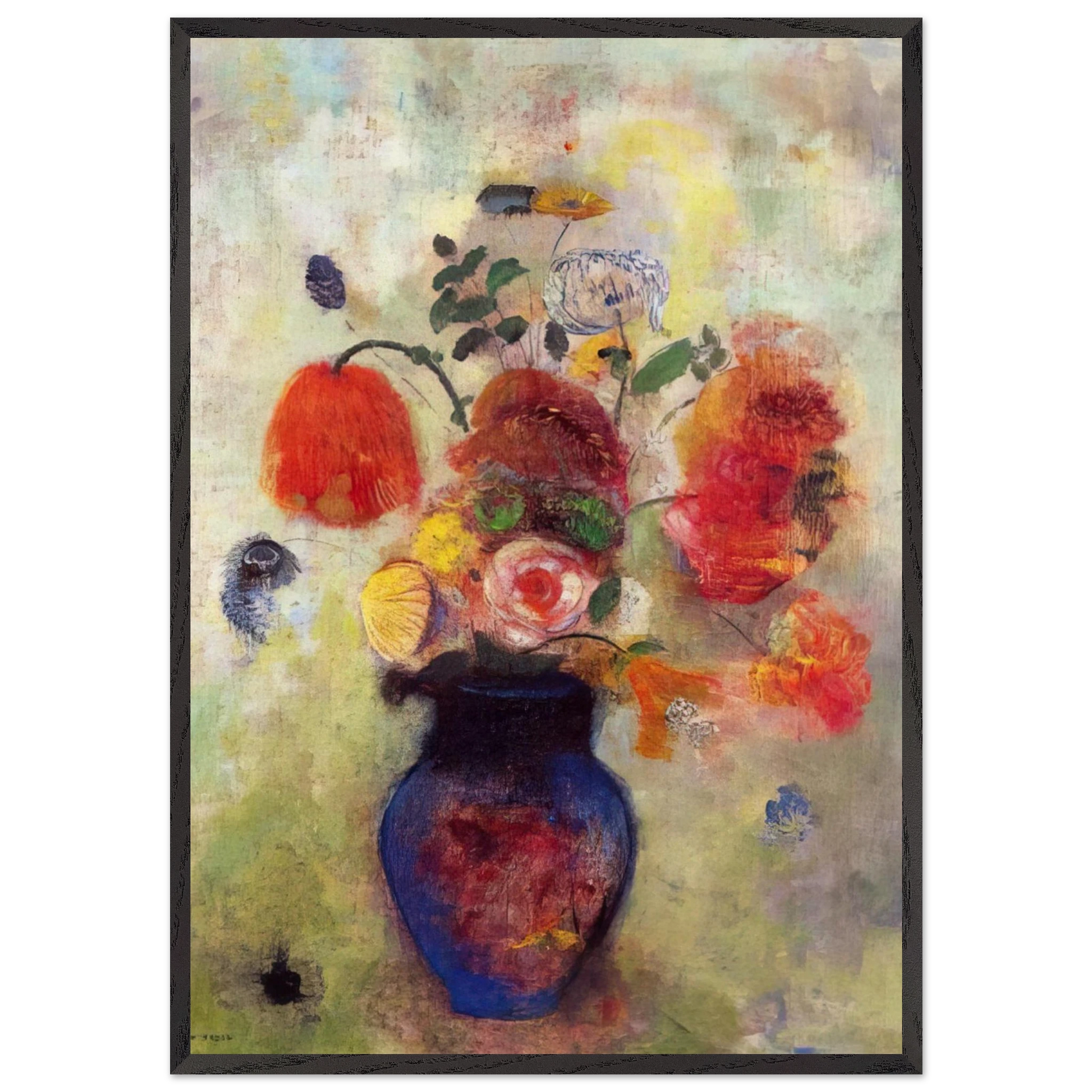 BOUQUET OF FLOWERS 3 - Odilon Redon Framed Art Print – Black Wooden Frame - Default Title - -Framed Art Print
