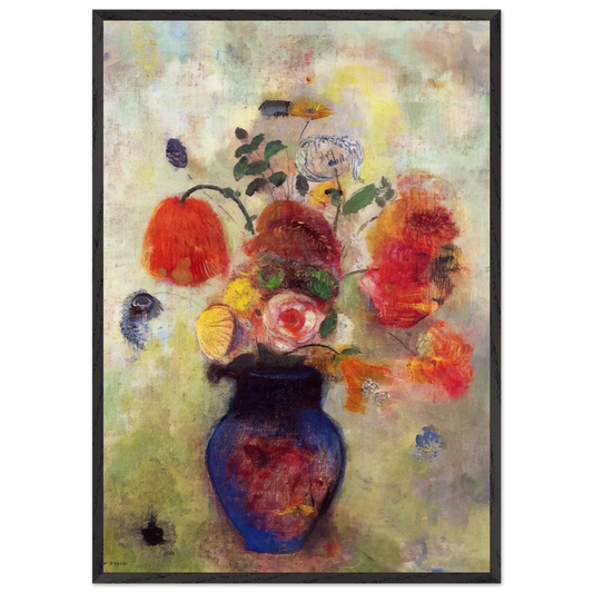 BOUQUET OF FLOWERS 3 - Odilon Redon Framed Art Print – Black Wooden Frame - Default Title - -Framed Art Print