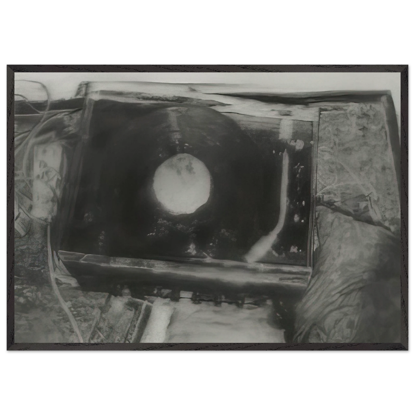 RECORD PLAYER 1988 - Gerhard Richter Framed Art Print – Black Wooden Frame - Default Title - -Framed Art Print