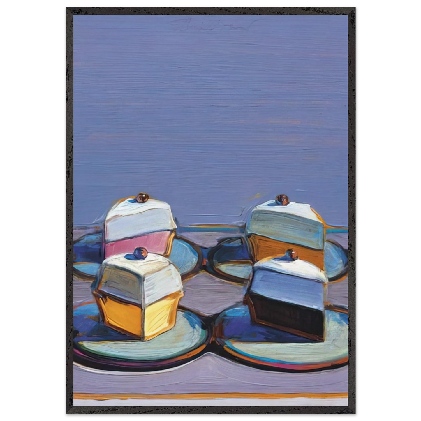 Meringue Mix - 1999 - Wayne Thiebaud 70x100 cm / 28x40 inches Framed Art Print – Black Wooden Frame