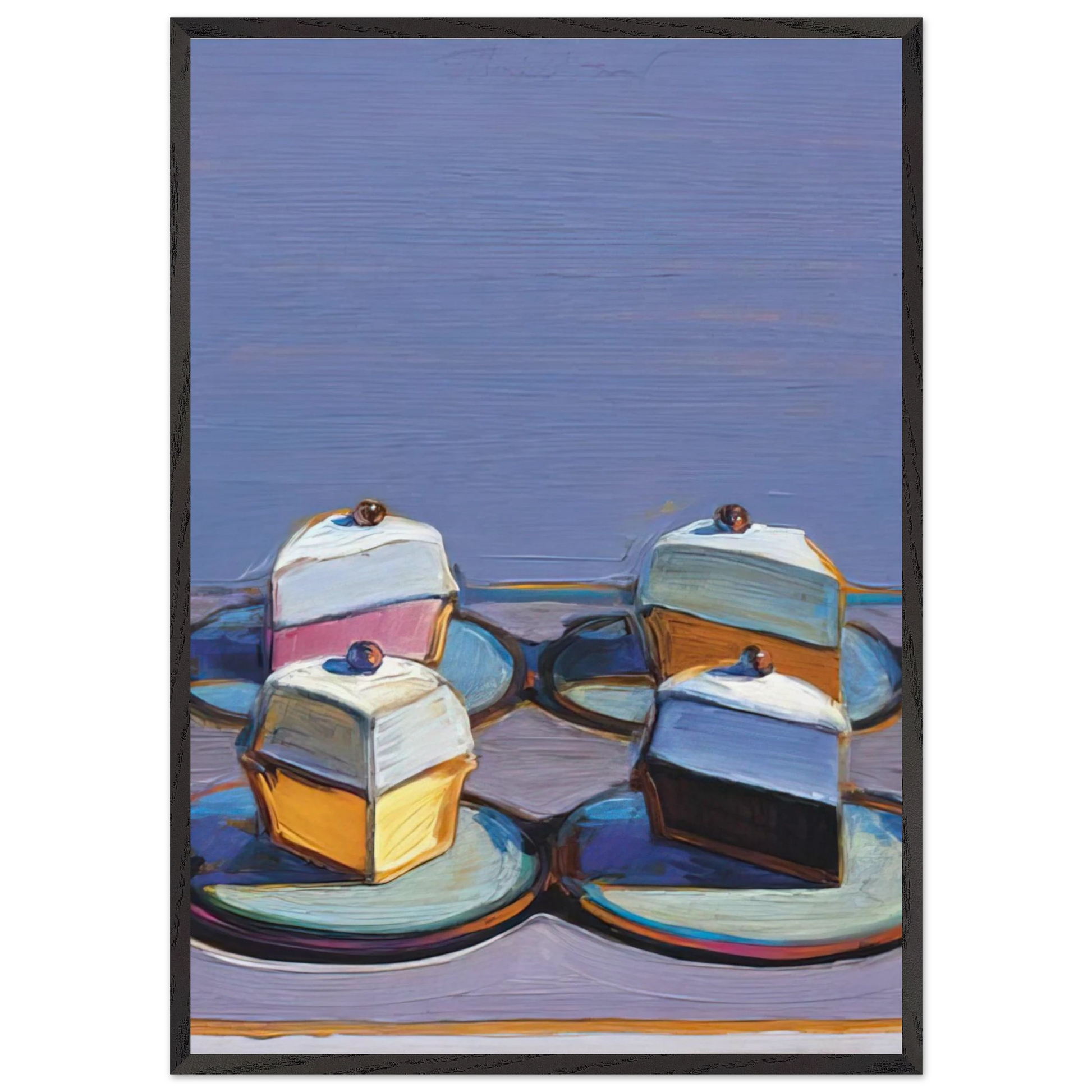 Meringue Mix - 1999 - Wayne Thiebaud 70x100 cm / 28x40 inches Framed Art Print – Black Wooden Frame
