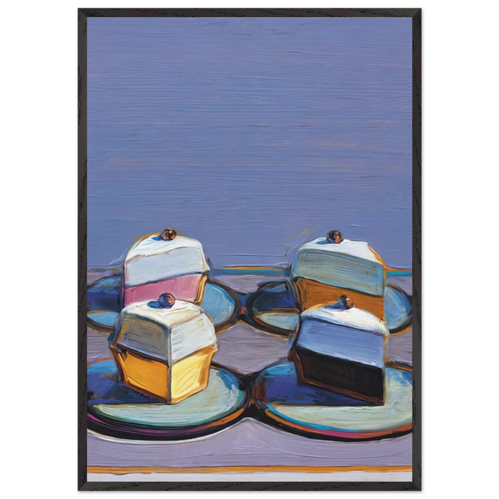 Meringue Mix - 1999 - Wayne Thiebaud 70x100 cm / 28x40 inches Framed Art Print – Black Wooden Frame