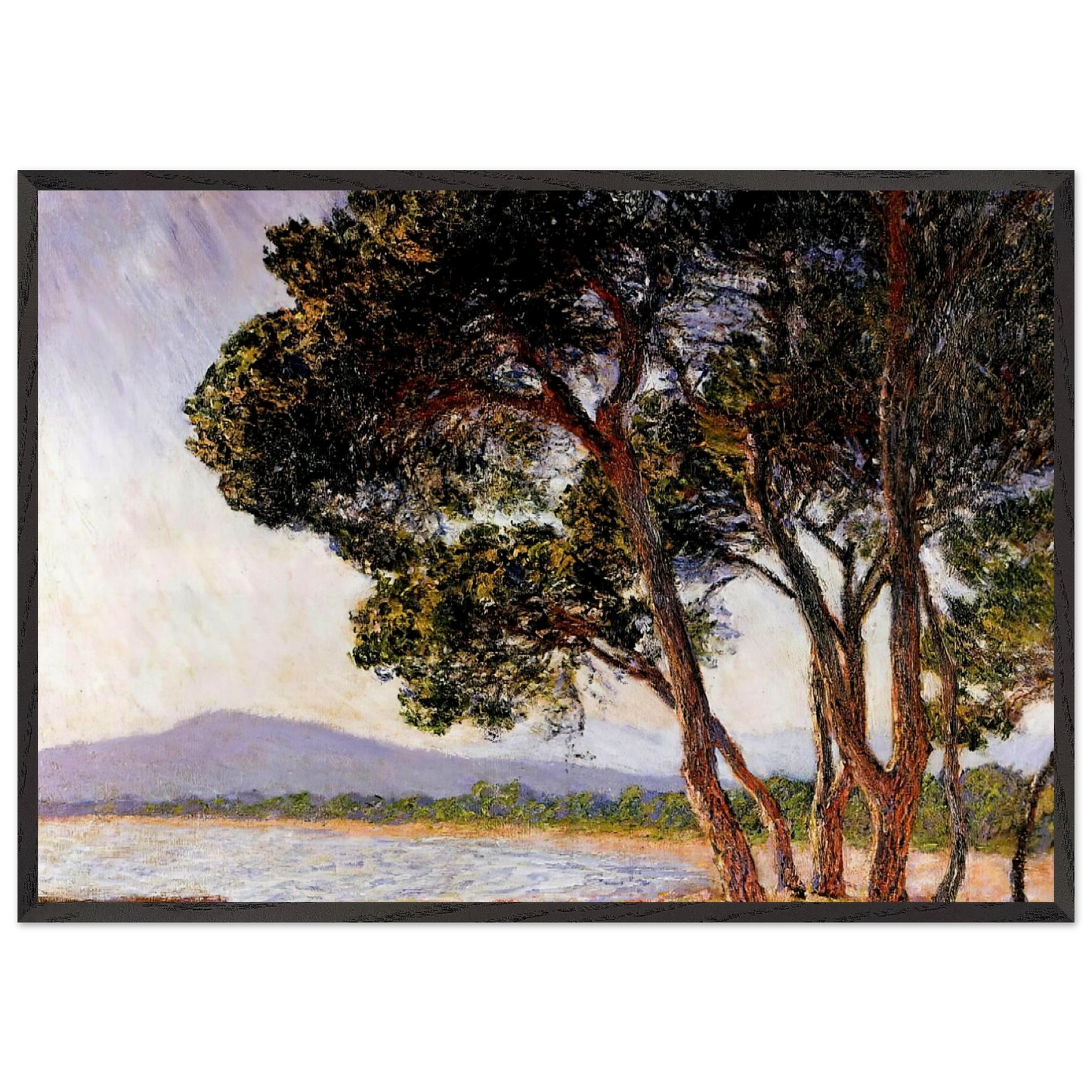Beach in Juan-les-Pins - claude monet Framed Art Print – Black Wooden Frame - Default Title - -Framed Art Print