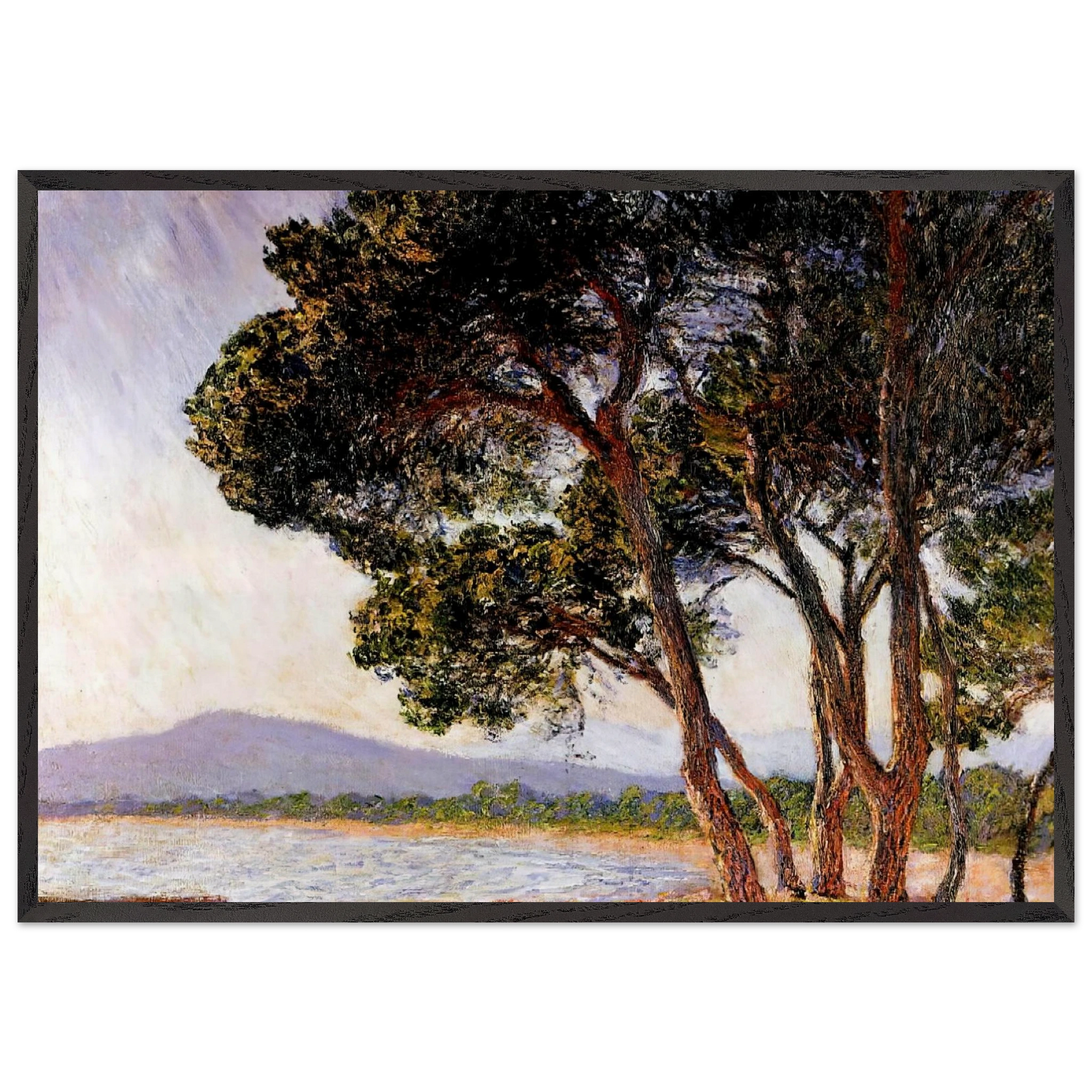 Beach in Juan-les-Pins - claude monet Framed Art Print – Black Wooden Frame - Default Title - -Framed Art Print