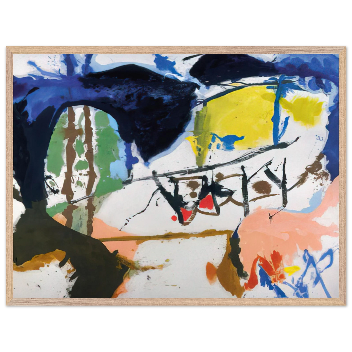 Helen Frankenthaler - Acres - 1959 Wall art - 30x40 cm / 12x16 inches - Premium Wooden Framed Poster With Fine Art Paper - White frame