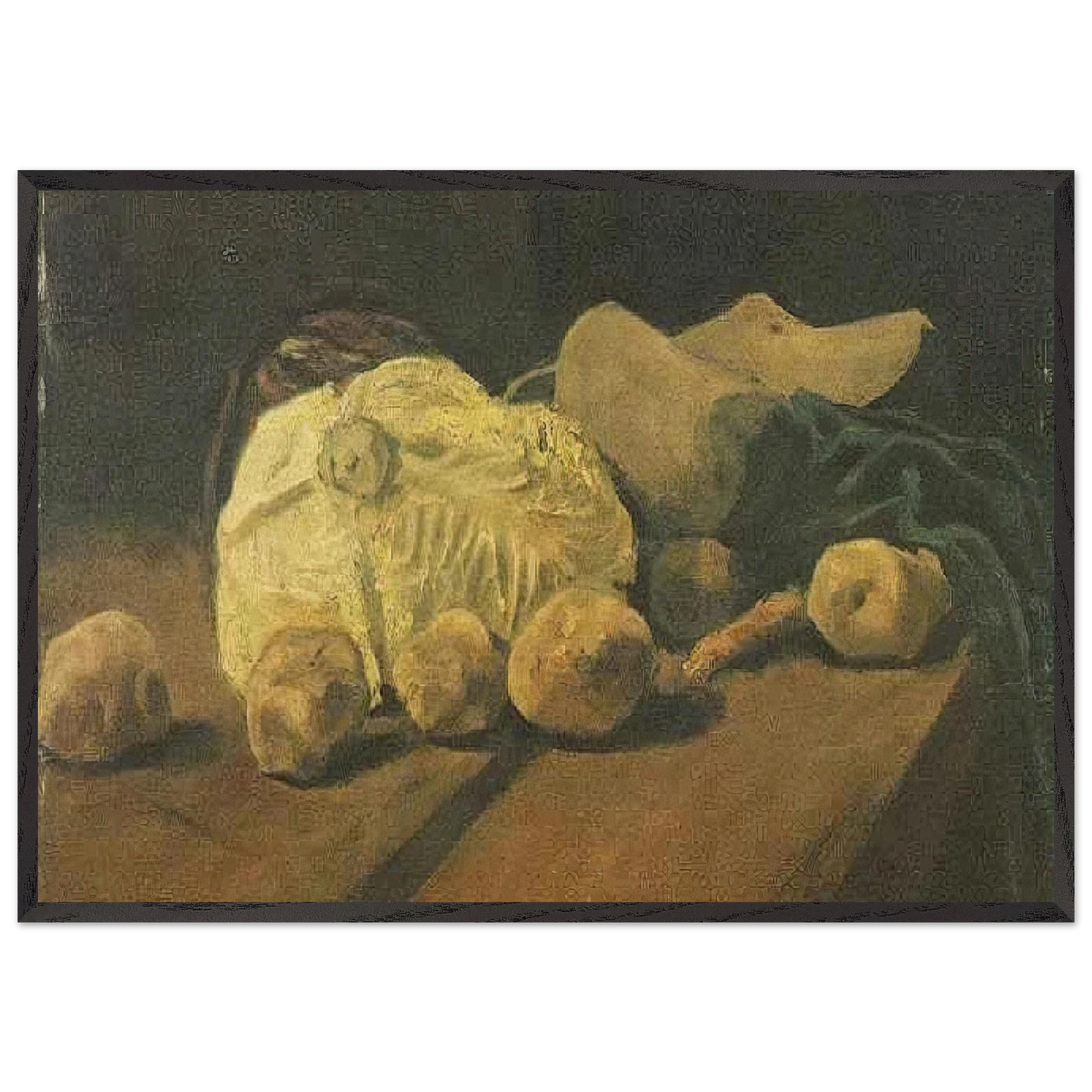 Still Life with Cabbage and Clogs - Vincent van Gogh Framed Art Print – Black Wooden Frame - Default Title - -Framed Art Print