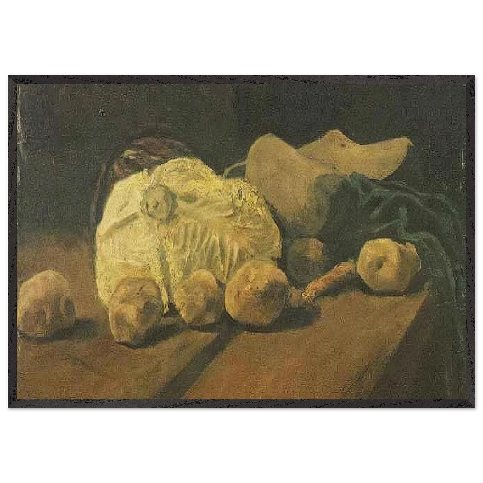 Still Life with Cabbage and Clogs - Vincent van Gogh Framed Art Print – Black Wooden Frame - Default Title - -Framed Art Print