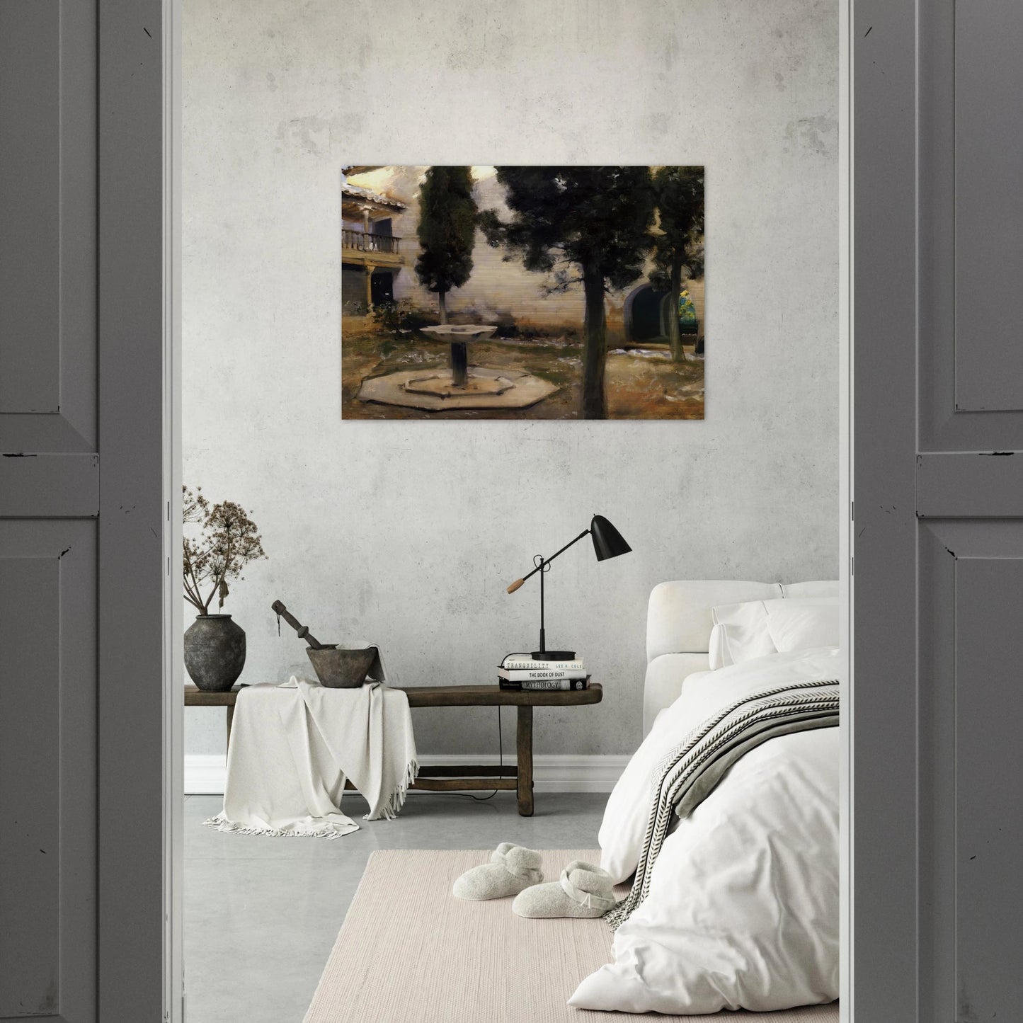 Alhambra, Patio de la Reja - John Singer Sargent Brushed Aluminum Print - 70x100 cm / 28x40 inches | John Singer Sargent Aluminum Print | John Singer Sargent Prints