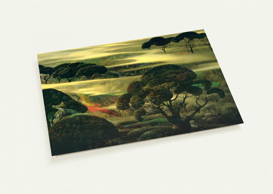 Forest in Fog By Eyvind Earle Pack of 10 Post Cards | Eyvind Earle Post Cards | A6 (10.5 x 14.8 cm) - 4.1 x 5.8 inches
