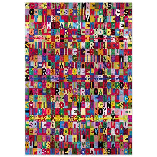 OGGI VENISETESIMO GIORNO UNDICESIMO MESE ANNO MILLENOVEIOOO ANTOTO ALIGHIERO E BOETTI ALLAMATO - Alighiero Boetti Brushed Aluminum Print - 70x100 cm / 28x40 inches | Alighiero Boetti Aluminum Print | Alighiero Boetti Prints