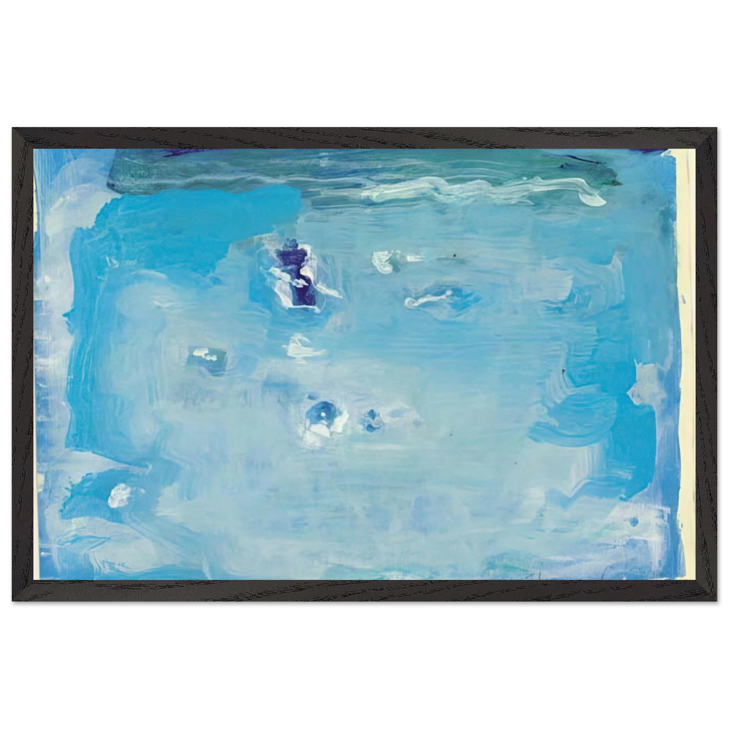 Helen Frankenthaler - Untitled - Color Field Painting, Lyrical Abstraction Wall art - 15x20 cm / 6x8 inches - Premium Wooden Framed Poster With Fine Art Paper - White frame