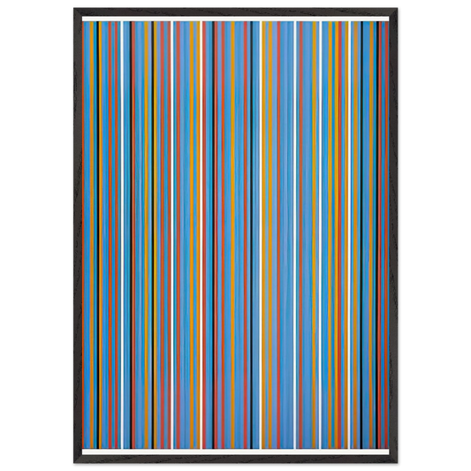 BIG BLUE 1982 - Bridget Riley 70x100 cm / 28x40 inches Framed Art Print – Black Wooden Frame