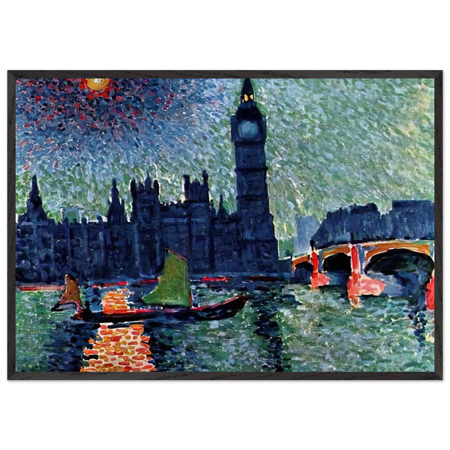 THE PALACE OF WESTMINSTER 1907 - Andre Derain Framed Art Print – Black Wooden Frame - Default Title - -Framed Art Print