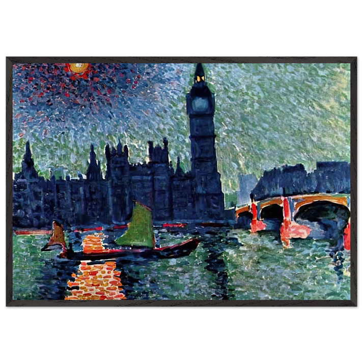 THE PALACE OF WESTMINSTER 1907 - Andre Derain 70x100 cm / 28x40 inches Framed Art Print – Black Wooden Frame