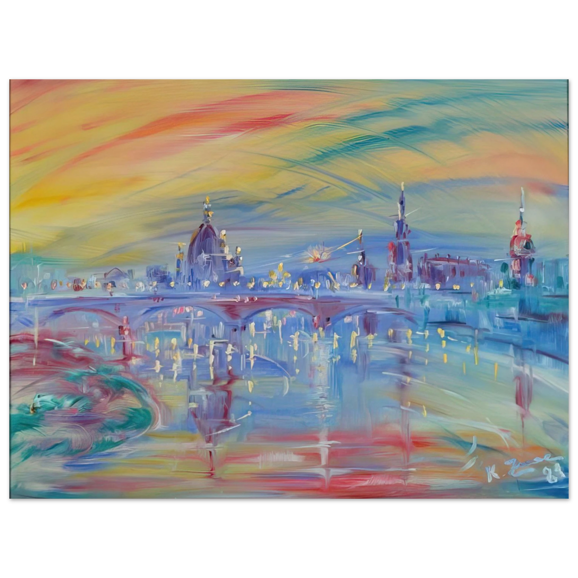 Konrad Zuse - View of Rome and the Tiber Fine Art Poster - Default Title