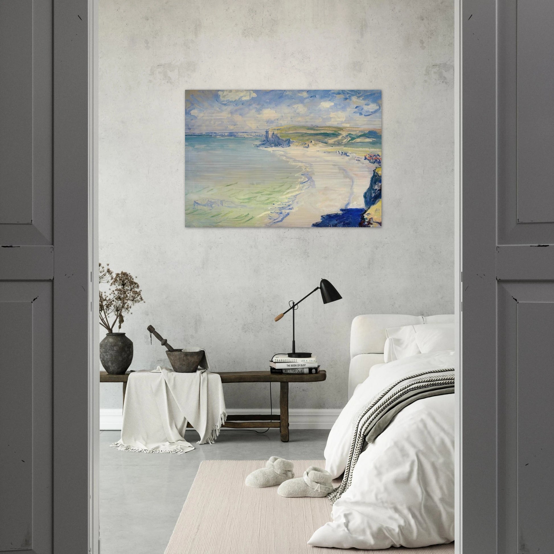The Beach at Pourville - claude monet Brushed Aluminum Print - 70x100 cm / 28x40 inches | claude monet Aluminum Print | claude monet Prints