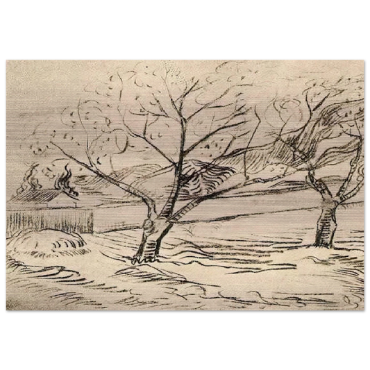 Two Trees - Vincent van Gogh Brushed Aluminum Print - 70x100 cm / 28x40 inches | Vincent van Gogh Aluminum Print | Vincent van Gogh Prints