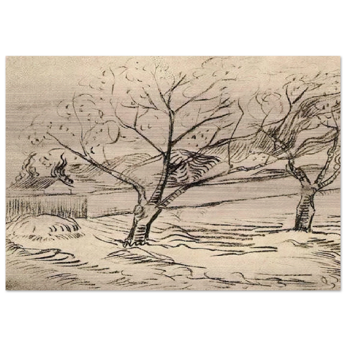 Two Trees - Vincent van Gogh Brushed Aluminum Print - 70x100 cm / 28x40 inches | Vincent van Gogh Aluminum Print | Vincent van Gogh Prints