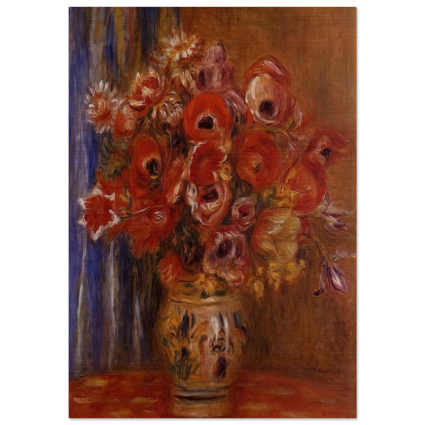 Vase of Tulips and Anemones - Pierre-Auguste Renoir Brushed Aluminum Print - 70x100 cm / 28x40 inches | Pierre-Auguste Renoir Aluminum Print | Pierre-Auguste Renoir Prints