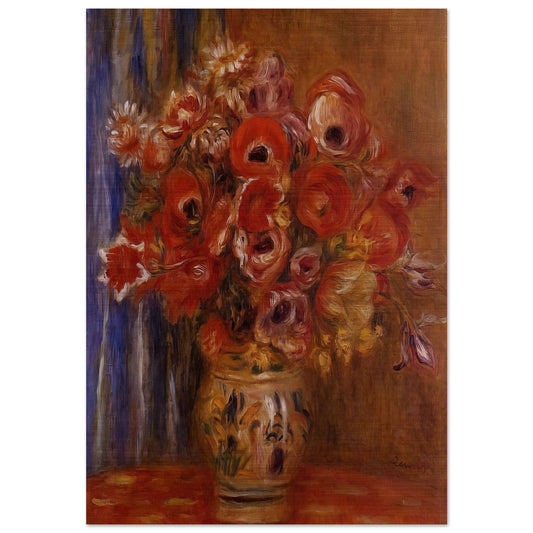 Vase of Tulips and Anemones - Pierre-Auguste Renoir Brushed Aluminum Print - 70x100 cm / 28x40 inches | Pierre-Auguste Renoir Aluminum Print | Pierre-Auguste Renoir Prints