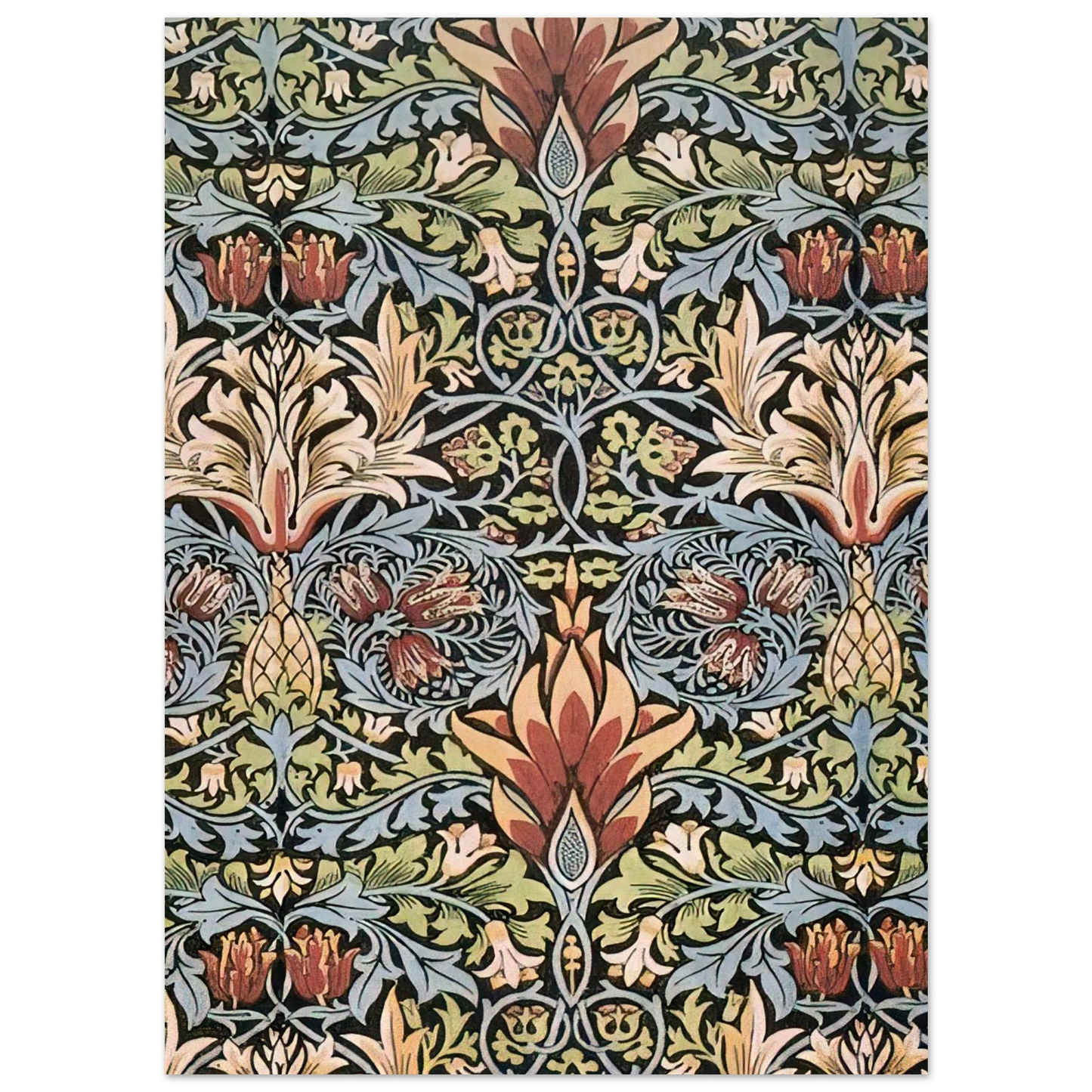 William Morris - SNAKESHEAD PRINTED TEXTILE 1876 Fine Art Poster - 40x60 cm / 16x24 inches