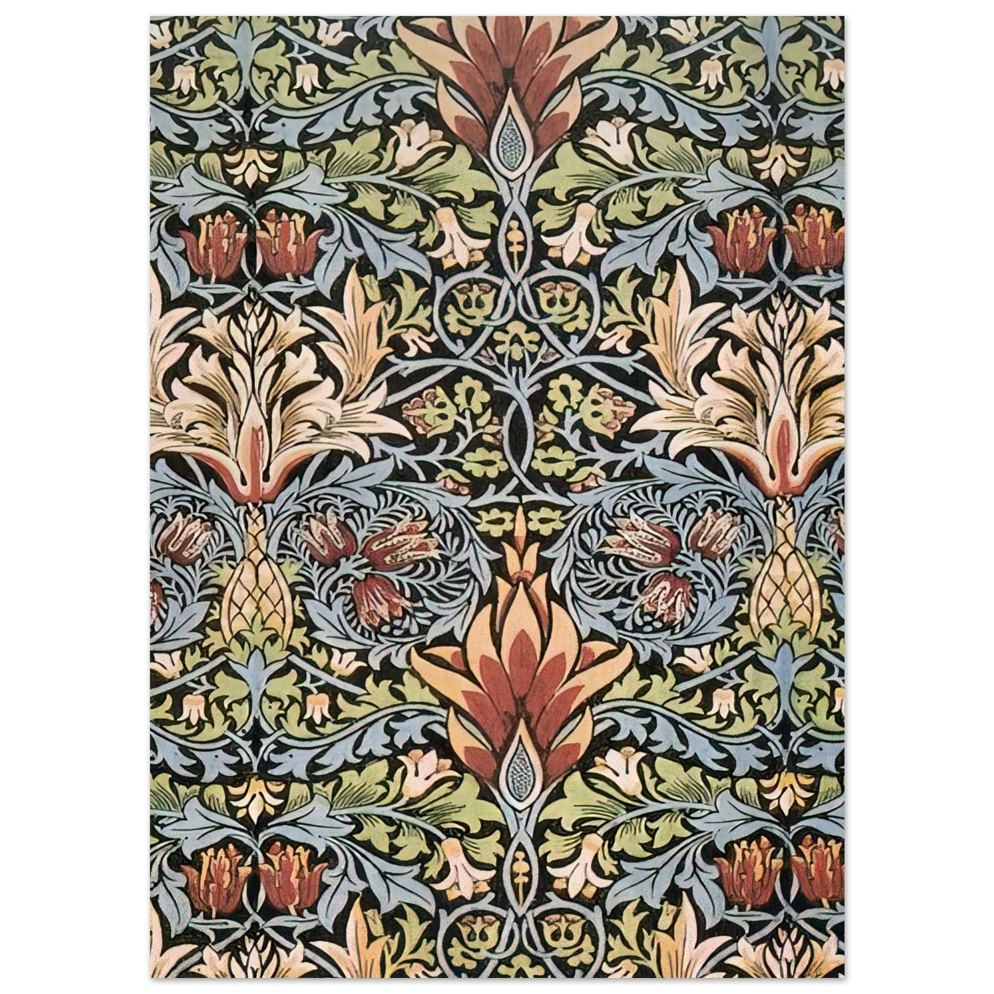 William Morris - SNAKESHEAD PRINTED TEXTILE 1876 Fine Art Poster - 40x60 cm / 16x24 inches