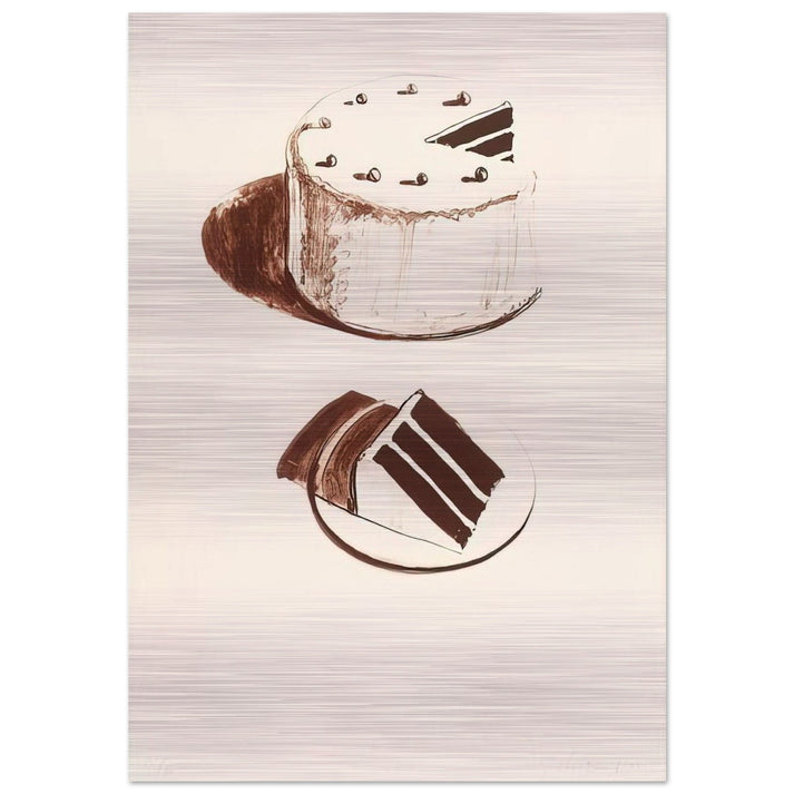Chocolate Cake - 1971 - Wayne Thiebaud Brushed Aluminum Print - 70x100 cm / 28x40 inches | Wayne Thiebaud Aluminum Print | Wayne Thiebaud Prints