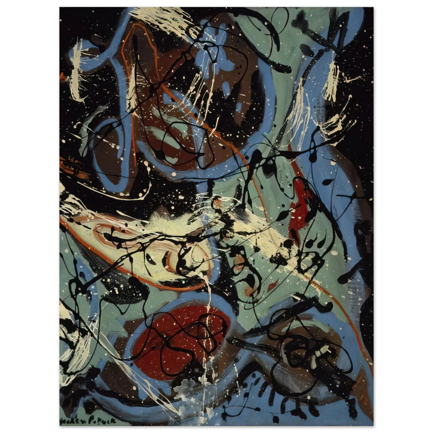 Jackson Pollock - COMPOSITION WITH POURING II Fine Art Poster - Default Title