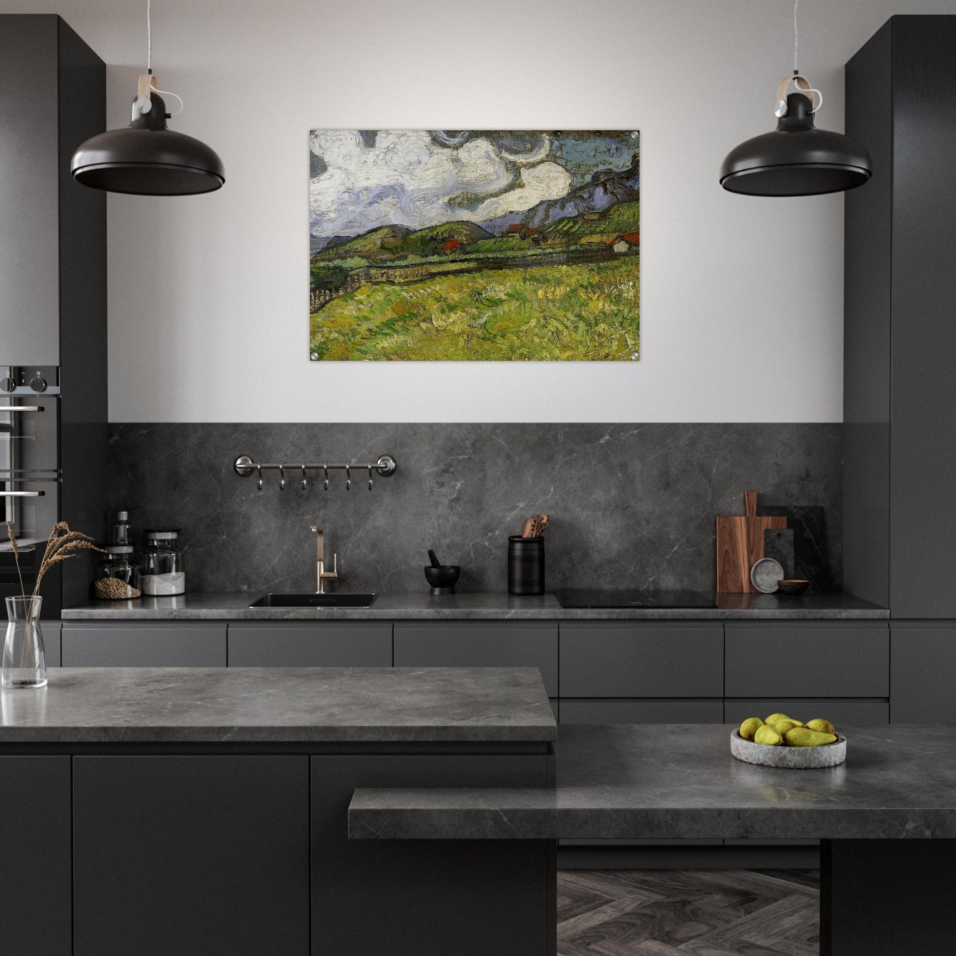 Wheat Field behind Saint-Paul Hospital with a Reaper - Vincent van Gogh Acrylic Print - 70x100 cm / 28x40″ inches