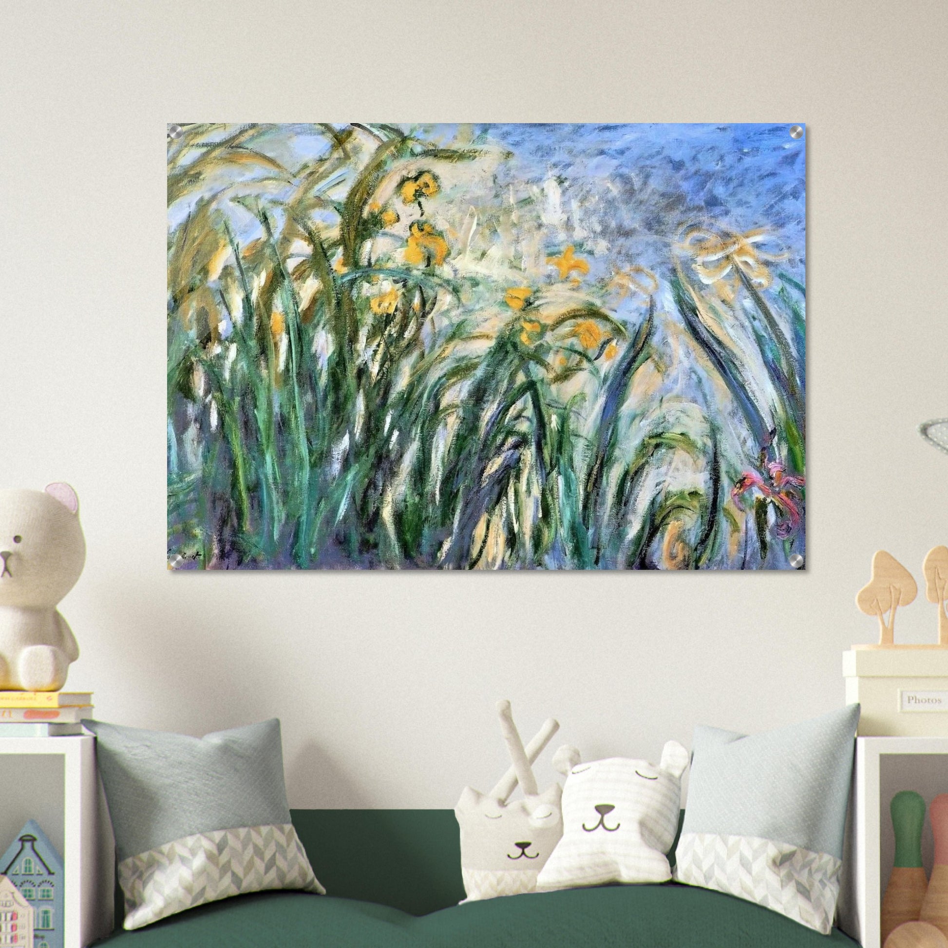 Yellow Irises and Malva - claude monet Acrylic Print - 70x100 cm / 28x40″ inches