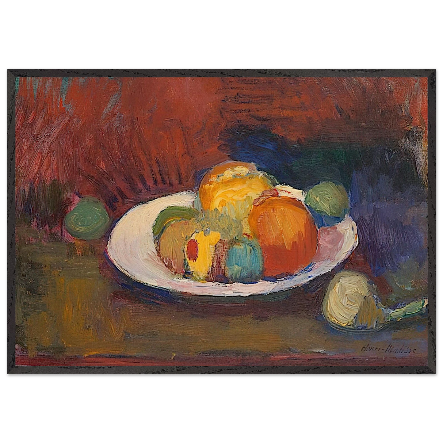 ASSIETTE DE FRUITS FRUIT DISH 1902 - Henri Matisse 70x100 cm / 28x40 inches Framed Art Print – Black Wooden Frame